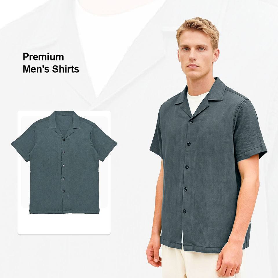 SellerSupply Stylish Men's Solid Color Short Sleeve Shirt Comfortable &amp; Elastic Shirts For Men For Daily &amp; Casual - Buy Product on