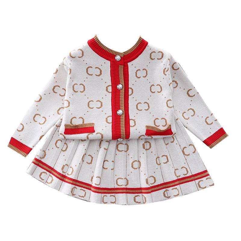 SellerSupply Autumn Winter Girls Sweater Suit New Fashionable Baby Girl Knitted Two-piece With Long Sleeve Warm Skirt - Buy Product on