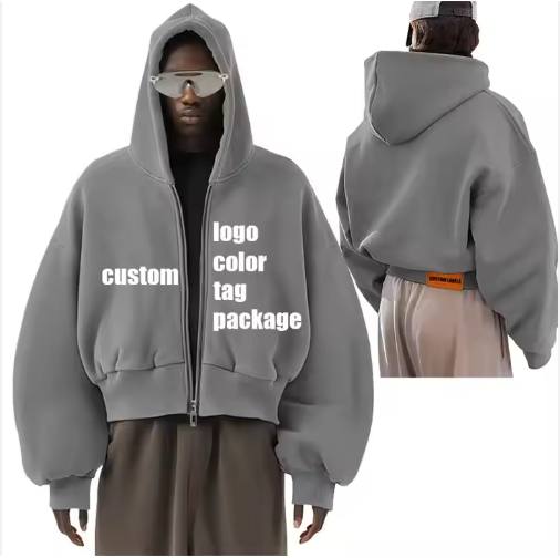 SellerSupply Quality Terry Baggy Black Man Hoody Men Plus Size 500gsm Casual Boxy Men's Cotton 500 Gsm Crop Heavyweight Zip Up Custom Hoodies - Buy Product on