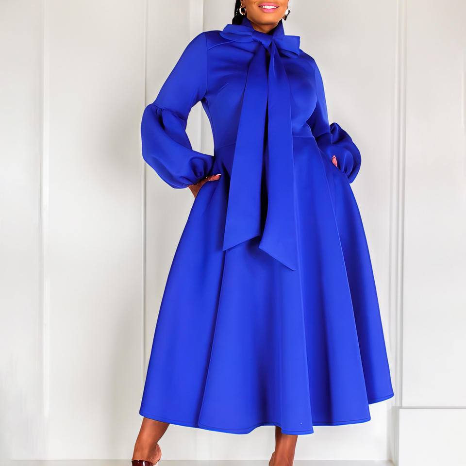 SellerSupply New Arrivals Women's Clothing Elegant Temperament Women Lady Dresses Puff Sleeve Strap Big Skirt High Waist Ladies Office Dress - Buy Product on