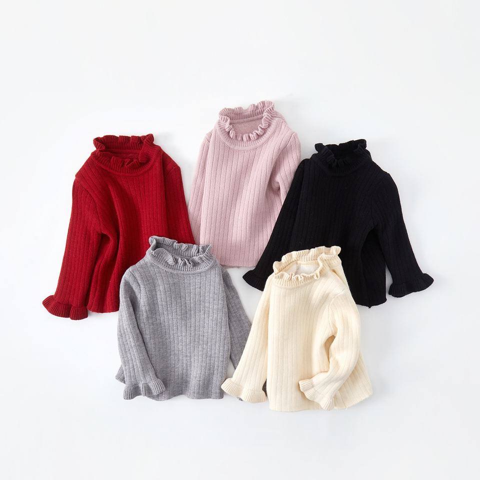 SellerSupply Autumn Winter Girls Knitted Sweater Thickened Infant Pullover Top Solid Color Baby Clothes Jumpers - Buy Product on