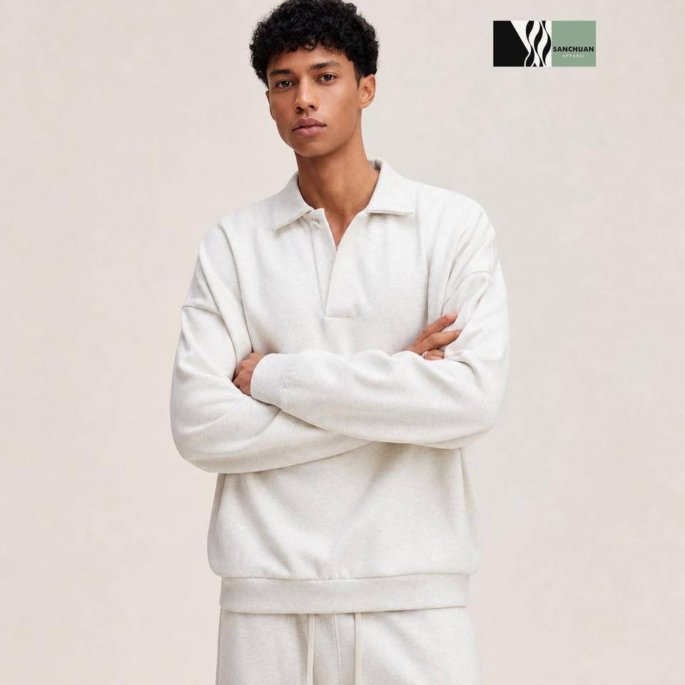 SellerSupply Men Polo Collar Solid Color Pullover Sweatshirt Streetwear Wholesale Moq 2 Pieces Multi Color Options Size Range Apparel Supply - Buy Product on