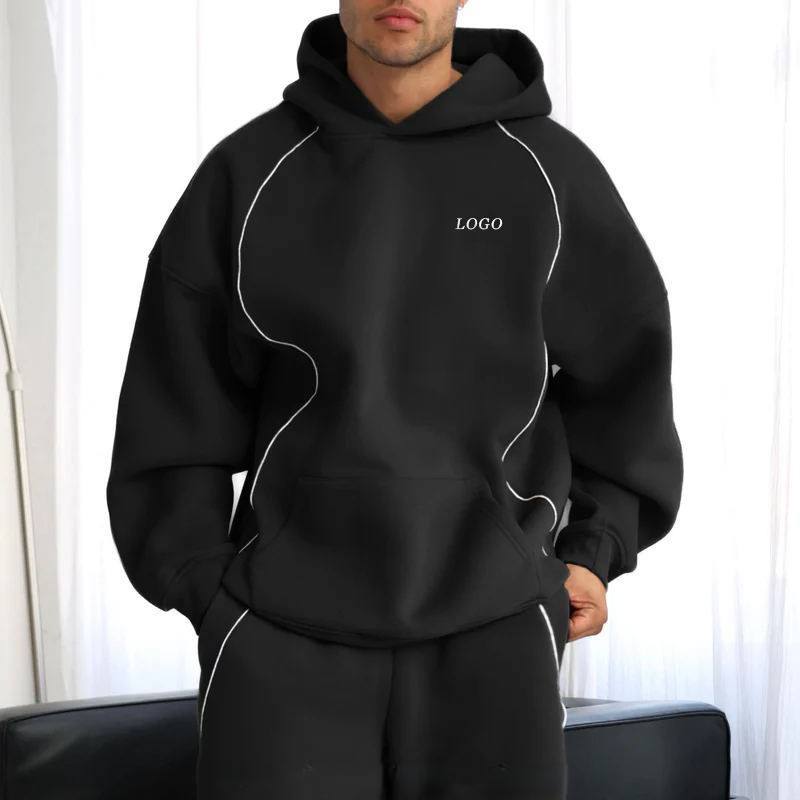 SellerSupply Custom Logo Men's Hoodies And Sweatshirt Cotton Sweatshirt Whit Line Design Men's Hoodie Casual Sports Wear Men S Clothing - Buy Product on