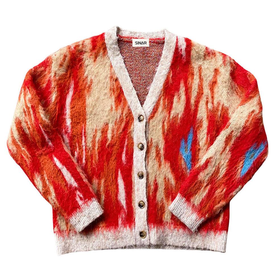 SellerSupply Custom Logo Mohair Sweater Men Casual Knitwear Alpaca Wool Blend Jumper Winter Knitted Jacket Coat Fuzzy Cardigan Mohair Sweater - Buy Product on