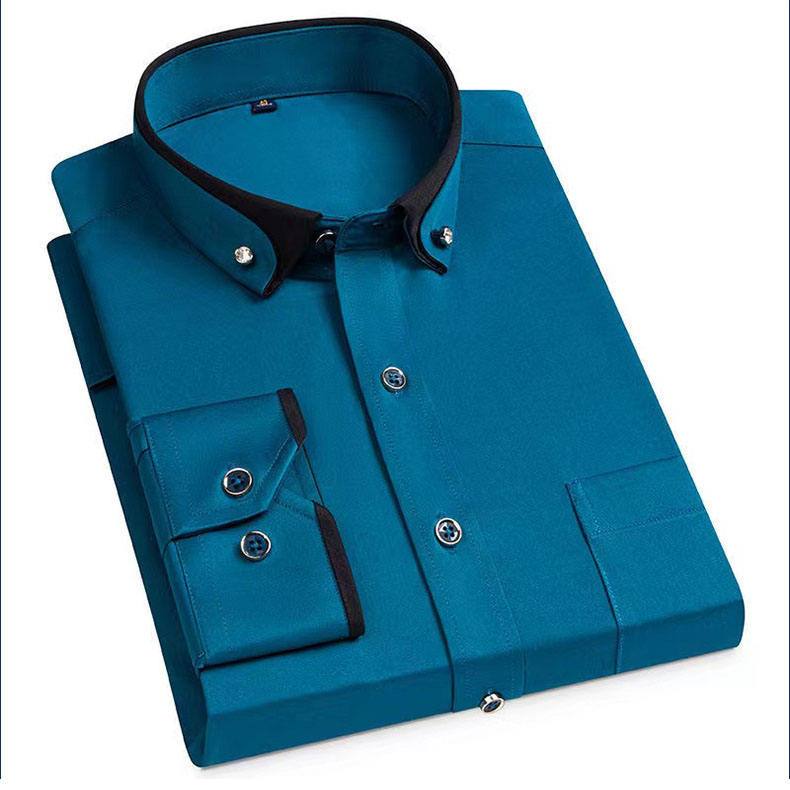 SellerSupply Men's Casual Long Sleeve Formal Business Shirt Solid Color Knitted Clothing For Spring European Size - Buy Product on