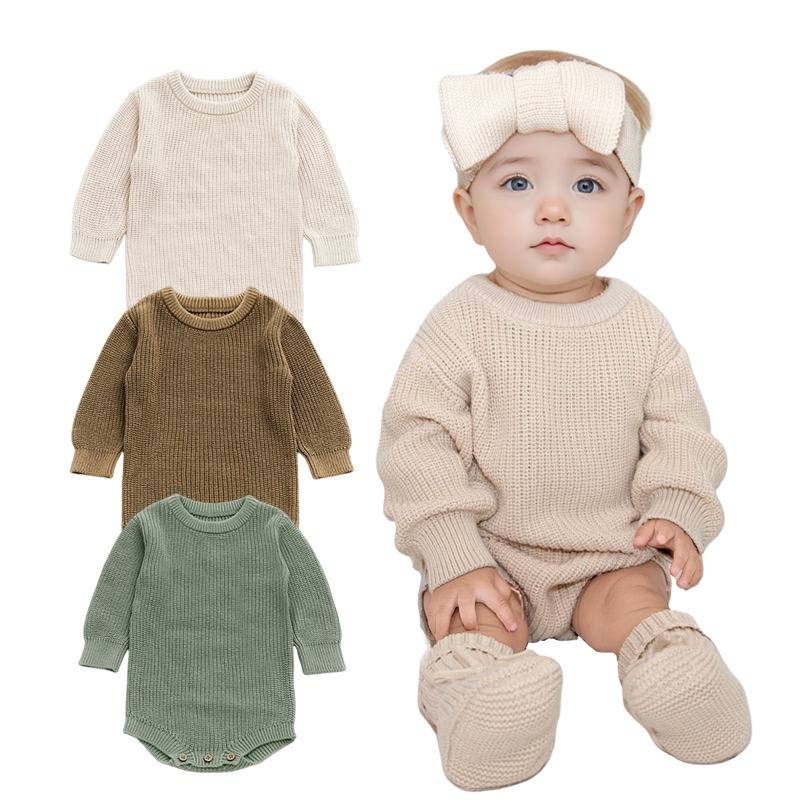 SellerSupply Wholesale Baby Pullovers Knitwear Winter Toddler Kids Handmade Crochet Clothes Plain Knitted Boys Girls Baby Sweaters Rompers - Buy Product on