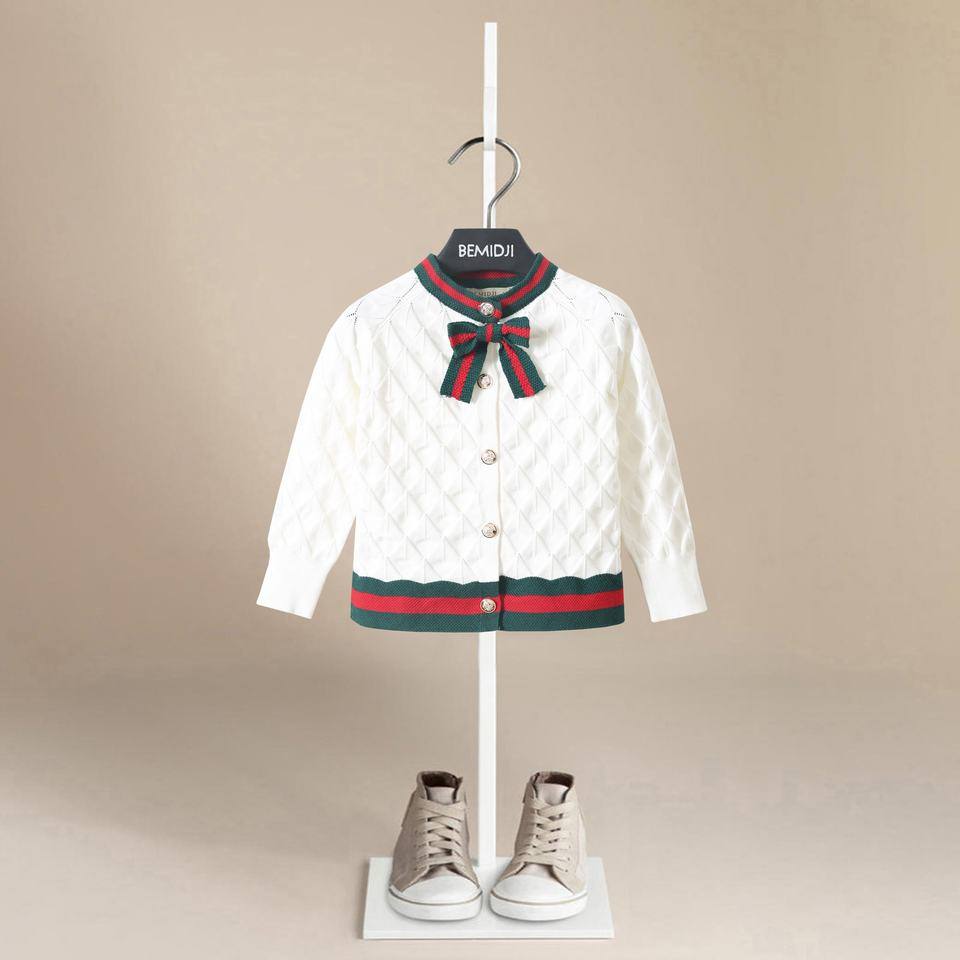 SellerSupply Bemidji Bow Girl Knit Cardigan Spring Autumn Warm Children's Sweater 95% Cotton Customizable Hot-selling Supply Source - Buy Product on