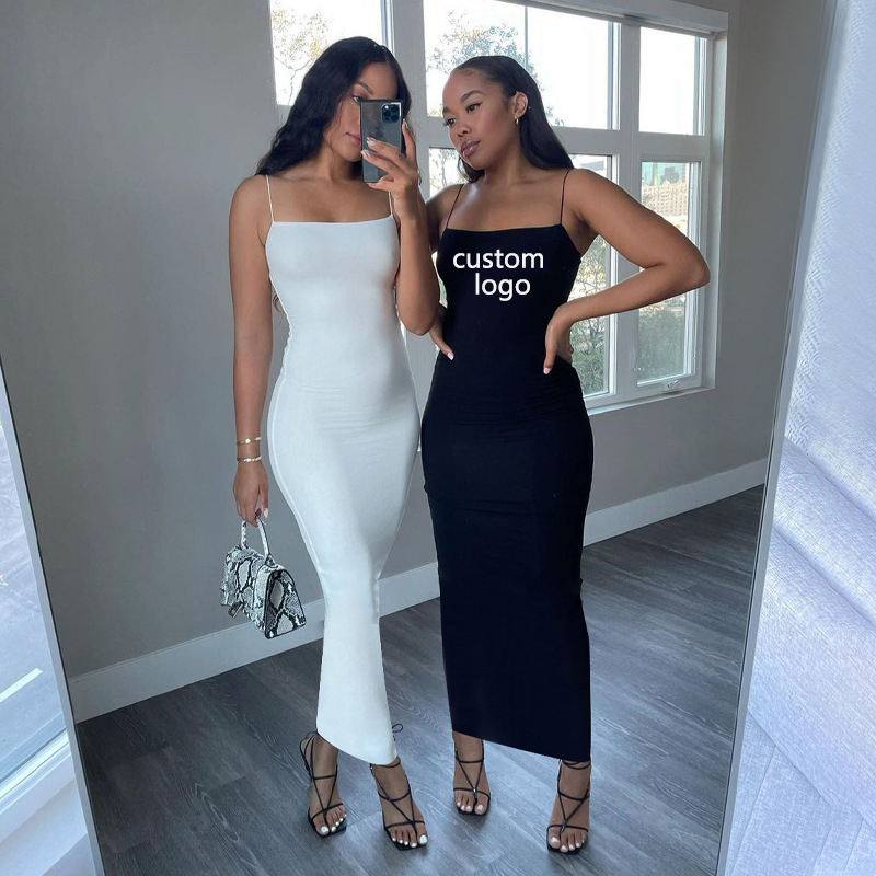 SellerSupply In Stock Women Sleeveless Solid Color Sexy Maxi Bodycon Slip Casual Long Summer Dress - Buy Product on