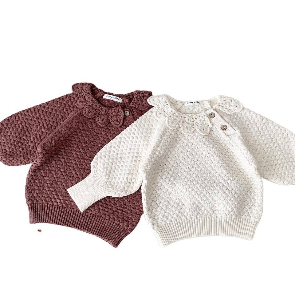 SellerSupply Autumn Winter New Baby Girl Child Sweaters Custom Solid Color Pullover Knitted Sweater Top Baby Clothing For 0-3-year-old Girl - Buy Product on